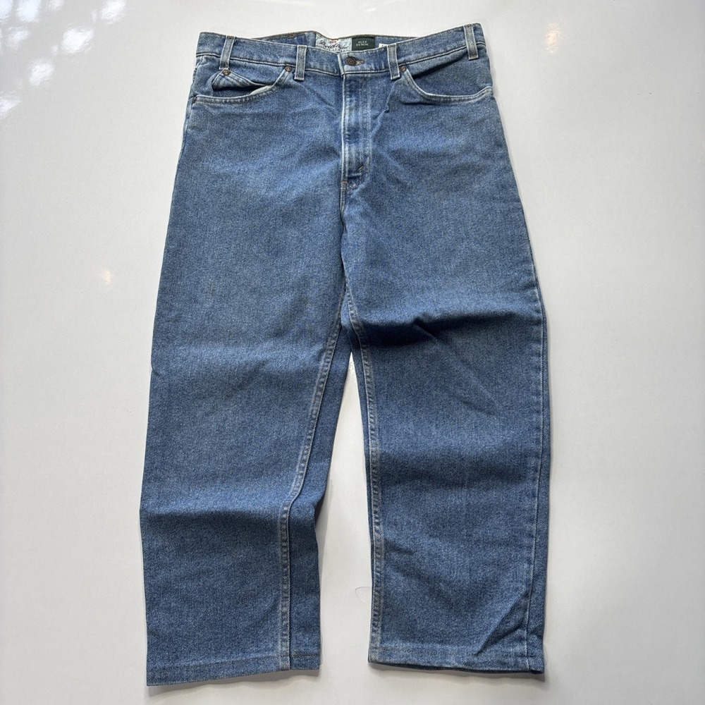 Vintage Y2K Levi's 540 Denim Blue Jeans Mens Size 36 x 28 Brown Tab Batwing Tag
